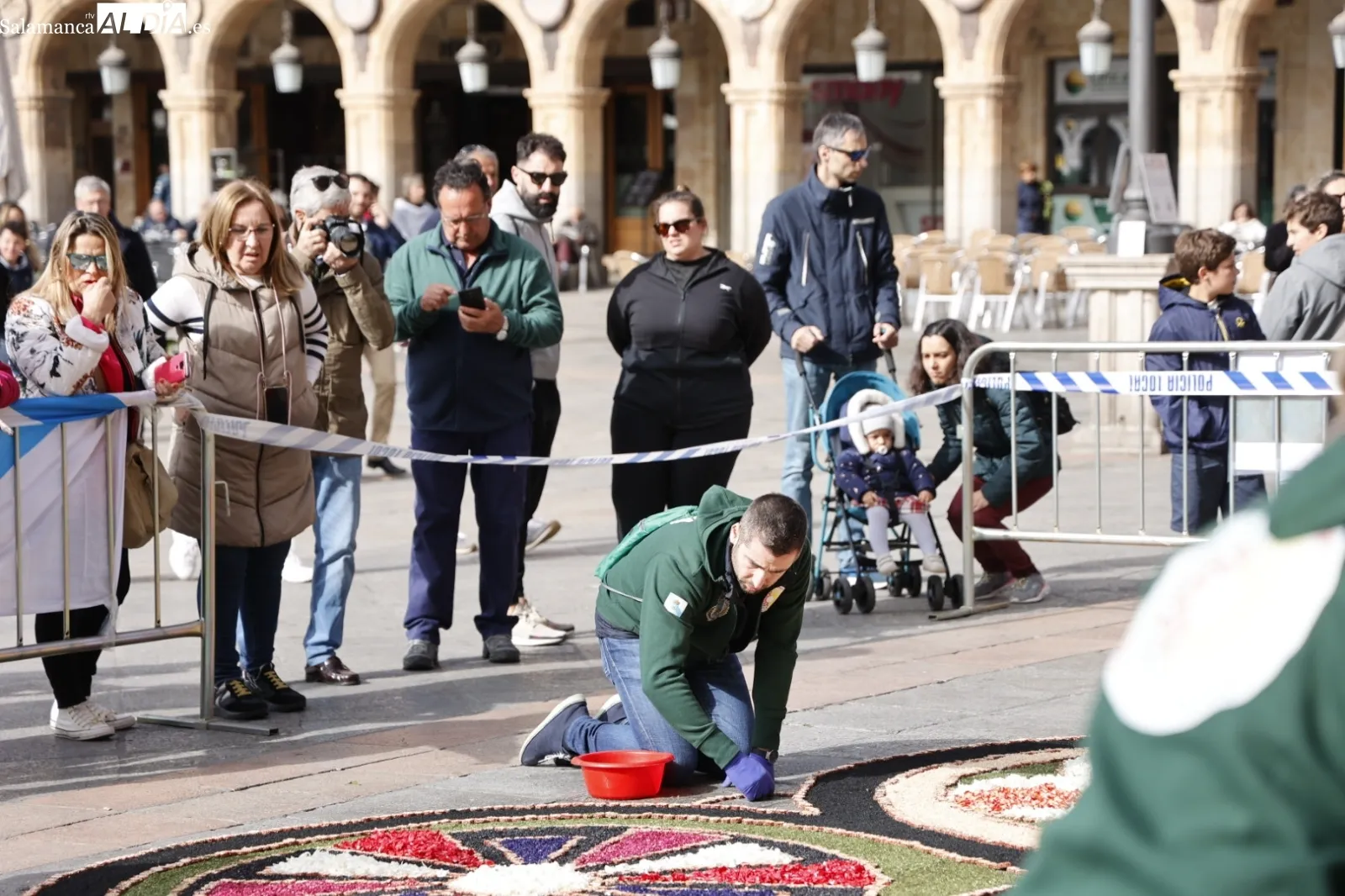 Alfombra de flores en la Plaza Mayor. Fotos: David Sañudo.