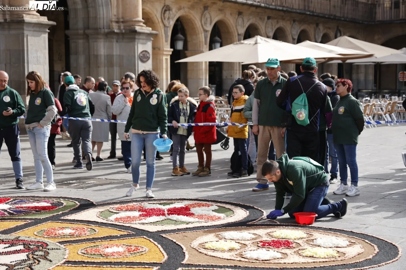 Alfombra de flores en la Plaza Mayor. Fotos: David Sañudo.