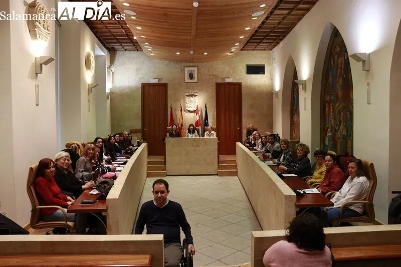 Mesa de la Discapacidad celebrada esta mañana en el Salón de Plenos del Ayuntamiento de Salamanca. Foto de Raúl Riego