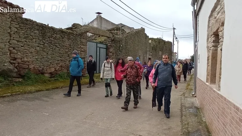 Cerca de 150 senderistas toman la salida en Sobradillo en la VII Ruta de Senderismo / ESTER CORREDERA