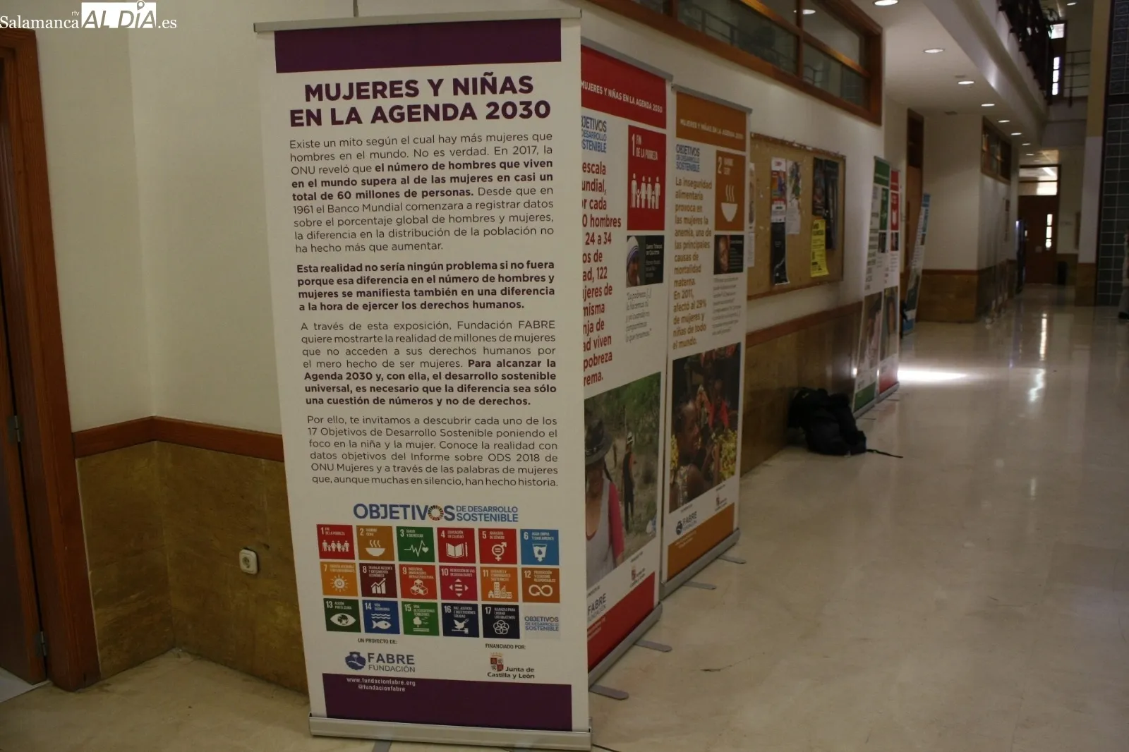 Exposición “Mujeres y niñas en la Agenda 2030” en la Facultad de Ciencias Sociales. Fotos: Raúl González.