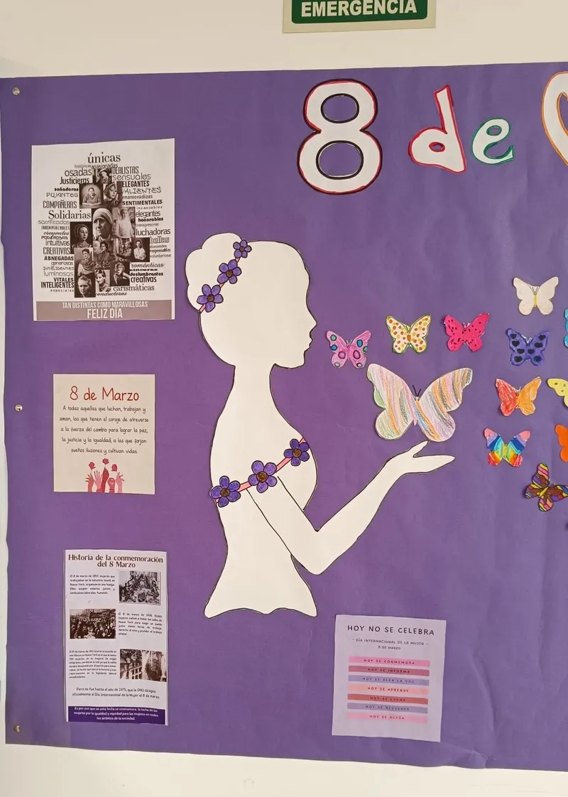 Mural realizado por el Ayuntamiento de Lumbrales en la Biblioteca y en el que han colaborado niños y niñas