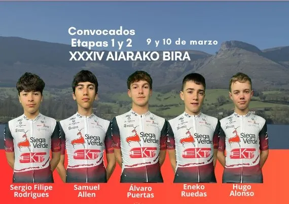 Ciclistas cadetes de Promesal Siega Verde-EKT 