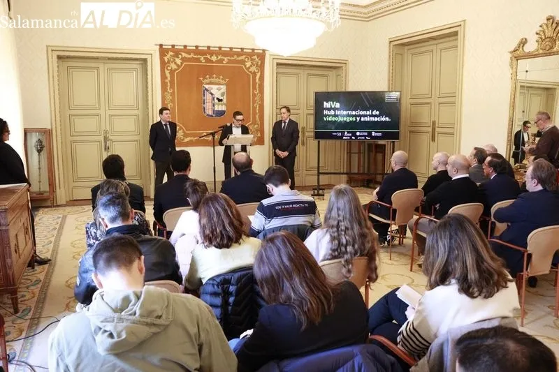 Presentación en el Ayuntamiento del proyecto para desarrollar un Polo Internacional de Innovación de Videojuegos y Animación en Salamanca. Foto de Raúl Riego