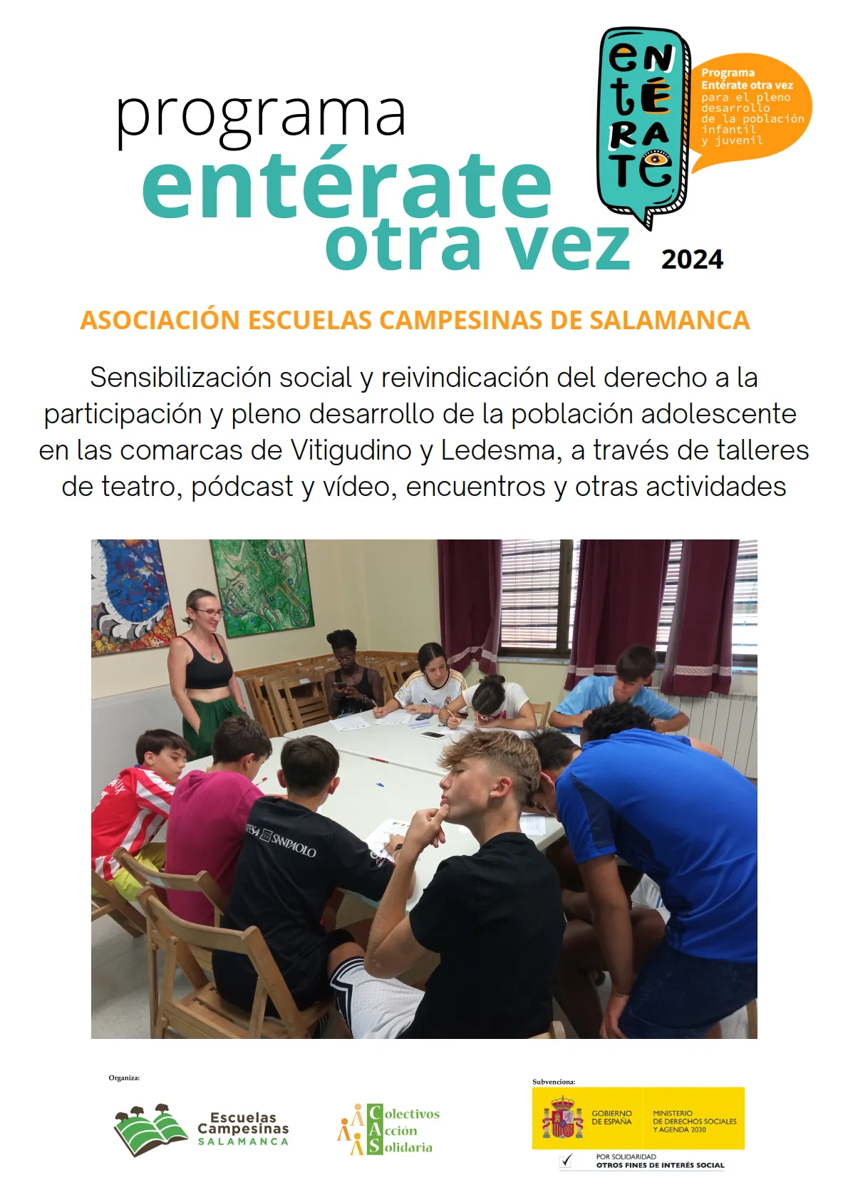 Foto 2 - Escuelas Campesinas de Salamanca promueve la participaci&oacute;n de adolescentes en talleres donde expresar sus propuestas y reivindicaciones