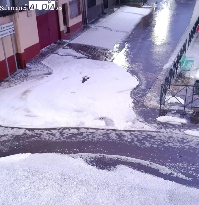 Granizada en Sieteiglesias de Tormes. Foto Laura Morín