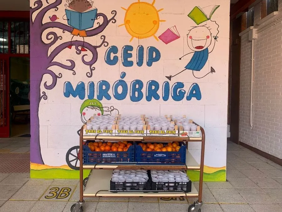 Foto 6 - La AMPA del Colegio Mir&oacute;briga reparte un almuerzo saludable a base de fresas y mandarinas