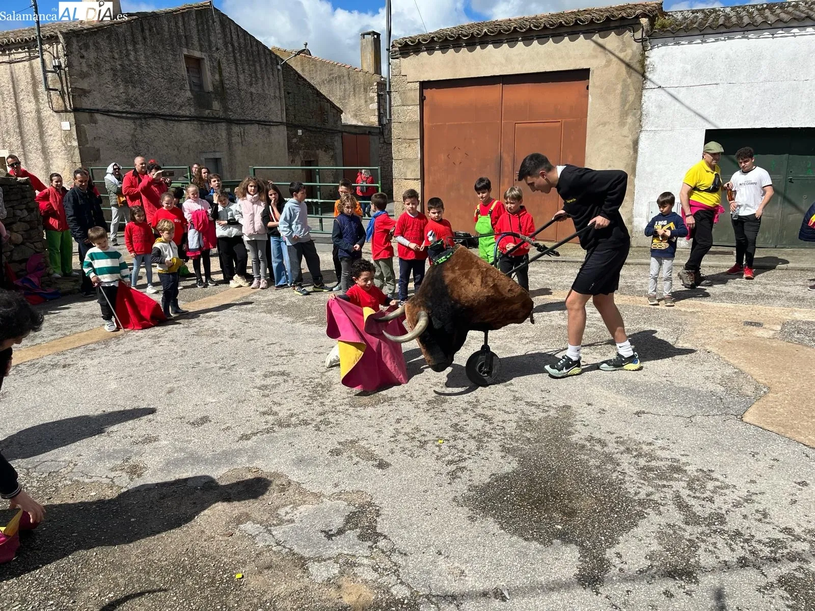 Divertido encierro de carretones en Yecla de Yeltes 
