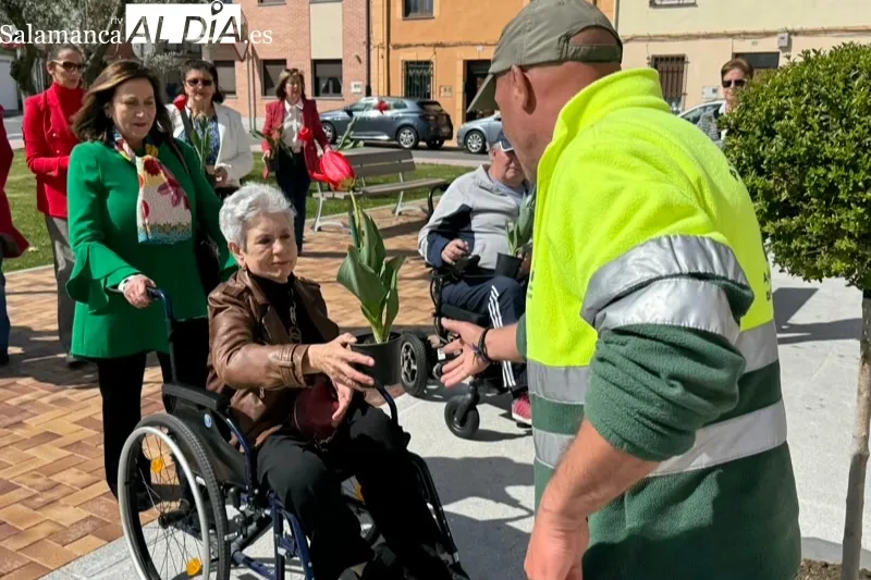 Peñaranda planta tulipanes para conmemorar el Día Mundial del Parkinson