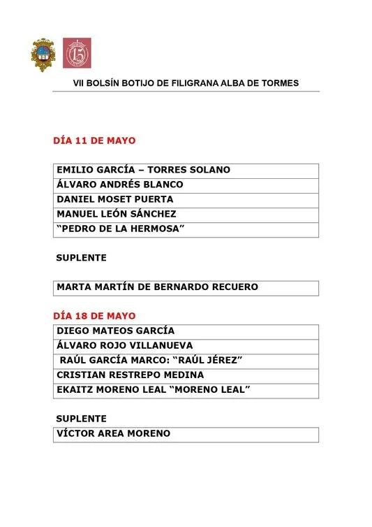 Foto 3 - Ya se conocen los participantes en el bols&iacute;n taurino &lsquo;Botijo de Filigrana&rsquo; de Alba de Tormes