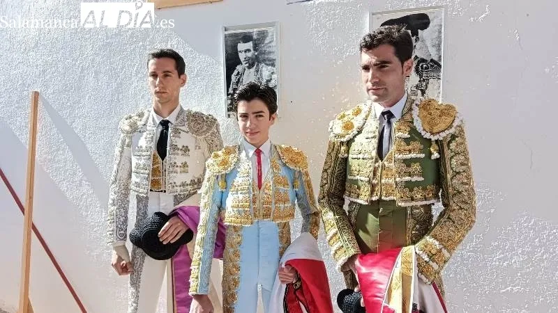 Marco Pérez en Guijuelo, tras llegar a la Plaza de Toros