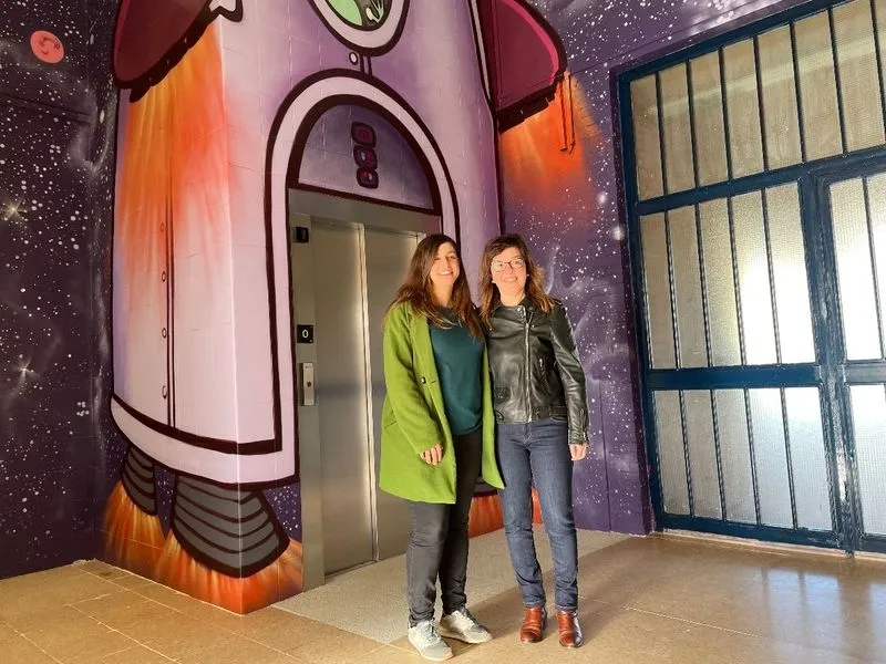 Nuevo mural en el colegio Miguel de Cervantes de Guijuelo