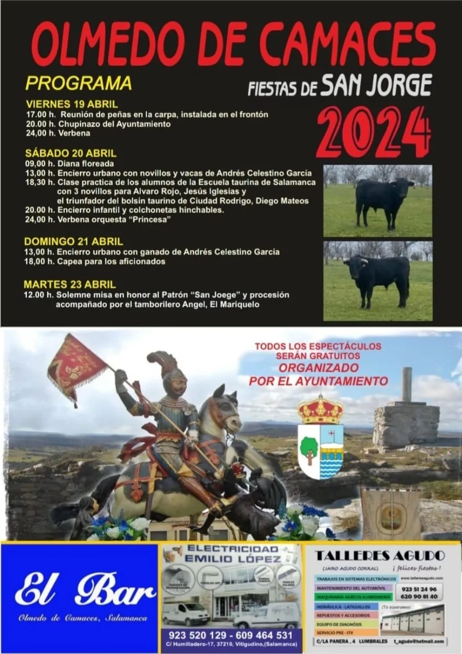 Foto 2 - Los festejos taurinos protagonizar&aacute;n un a&ntilde;o m&aacute;s las fiestas de San Jorge en Olmedo de Camaces
