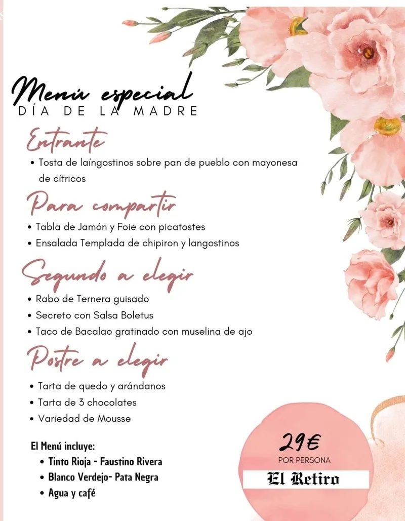 Foto 2 - El Restaurante El Retiro ofrece en Vitigudino un atractivo men&uacute; con motivo del D&iacute;a de la Madre