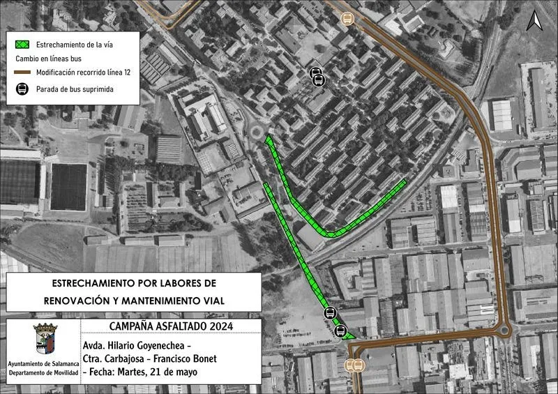 Planos de los cortes de tráfico para la próxima semana.