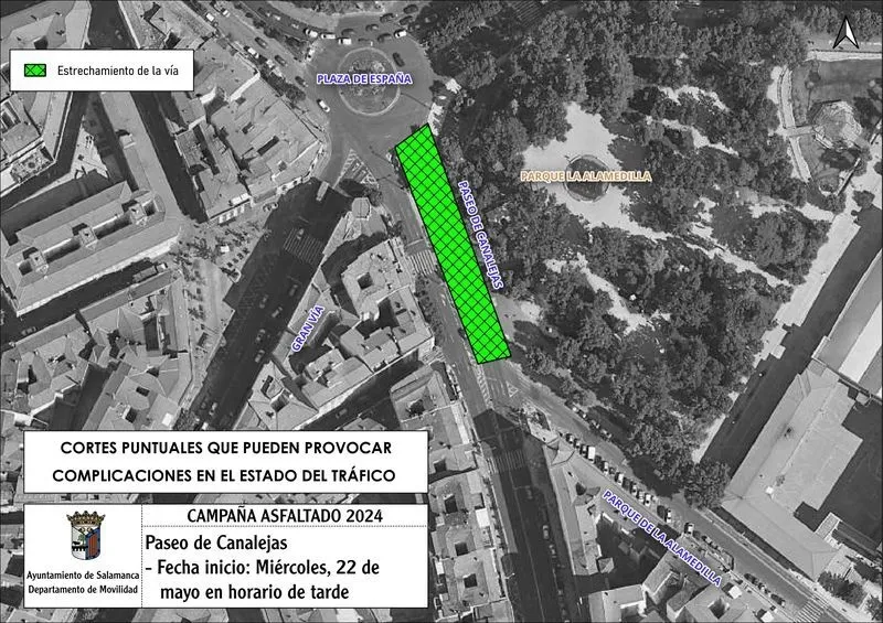 Planos de los cortes de tráfico para la próxima semana.
