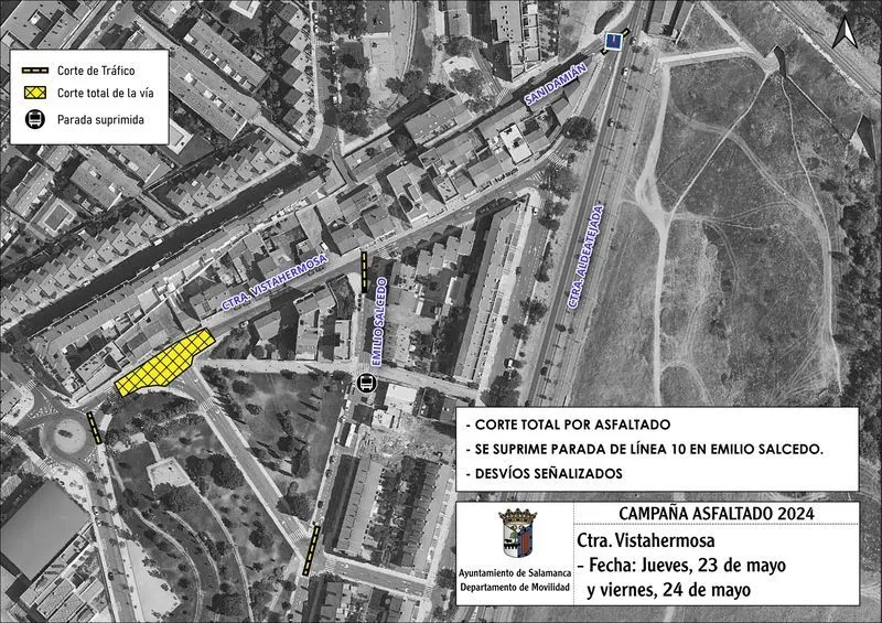 Planos de los cortes de tráfico para la próxima semana.