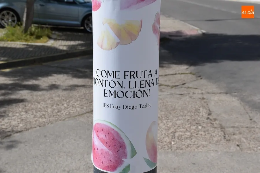 Foto 6 - Alumnos del Fray Diego pegan por las calles carteles sobre h&aacute;bitos saludables