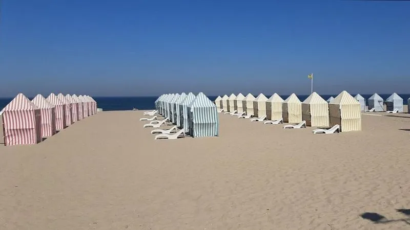 Barracas de playa en Espinho (Portugal)