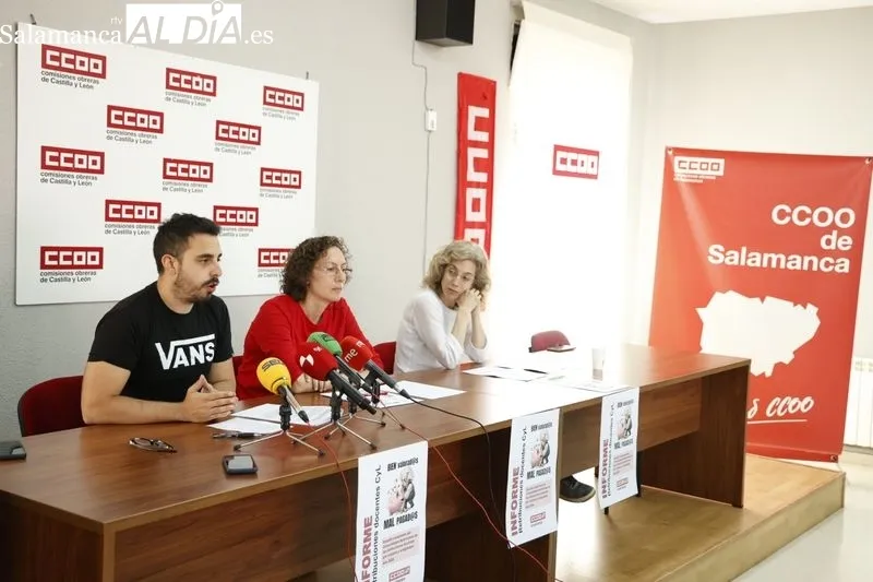 Rueda de prensa convocada por CCOO Enseñanza Salamanca. Foto: David Sañudo