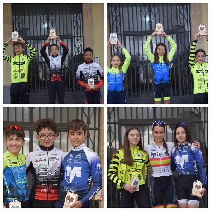 Ciclistas de la escuela Mirat - Salamanca es ciclismo en el I Trofeo Escuelas Mirat celebrado en Salamanca