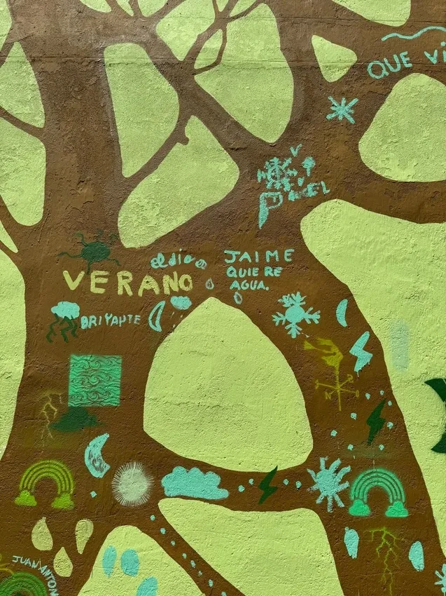 Los niños de Villavieja de Yeltes participan en el mural 'Un viaje por el clima' 