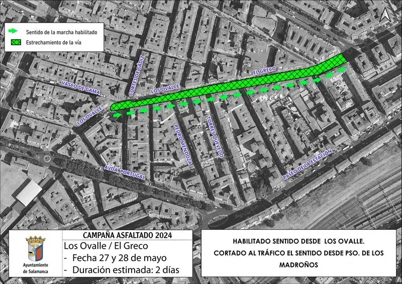 Foto 3 - Cortes de tr&aacute;fico, desv&iacute;os y estrechamientos desde este lunes por la renovaci&oacute;n de asfaltado en Salamanca