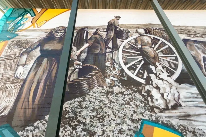 Algunos ejemplos de pinturas murales sobre los trabajos del campo en la provincia de Salamanca. Fotos: Street Art Provincia Salamanca.