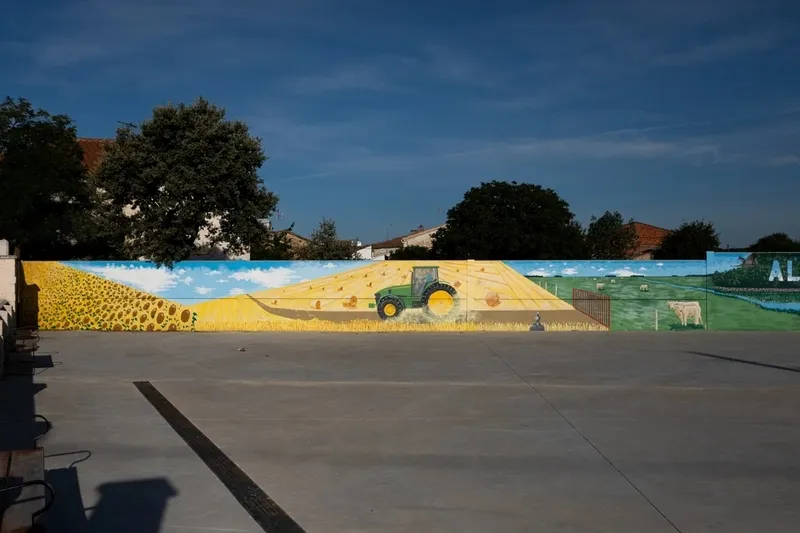 Algunos ejemplos de pinturas murales sobre los trabajos del campo en la provincia de Salamanca. Fotos: Street Art Provincia Salamanca.