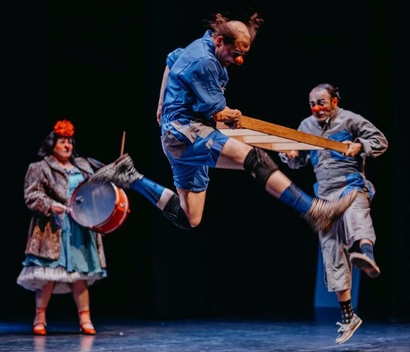 La Compañía Festín de la Risa con Tony Petunia (Katherine Cisterna),  Tony Pitilla (Felipe Godoy) y Tony Pinganilla (Carlos Muñoz)