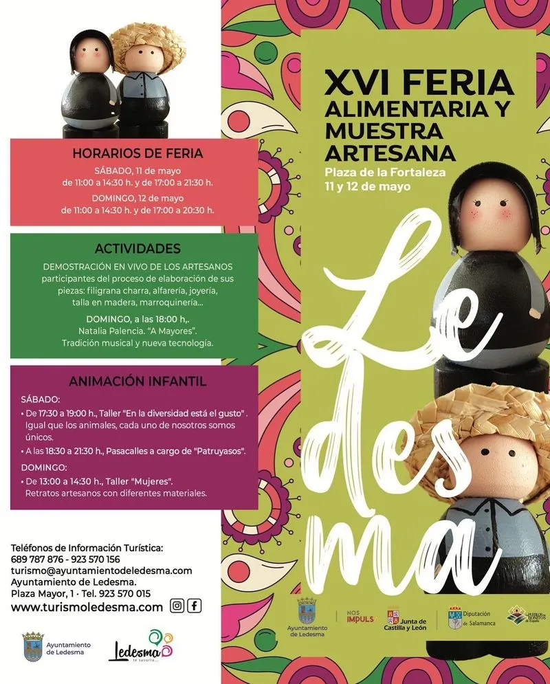 Cartel de la XVI Feria Alimentaria y Muestra Artesana, que se celebrará en Ledesma los días 11 y 12 de mayo