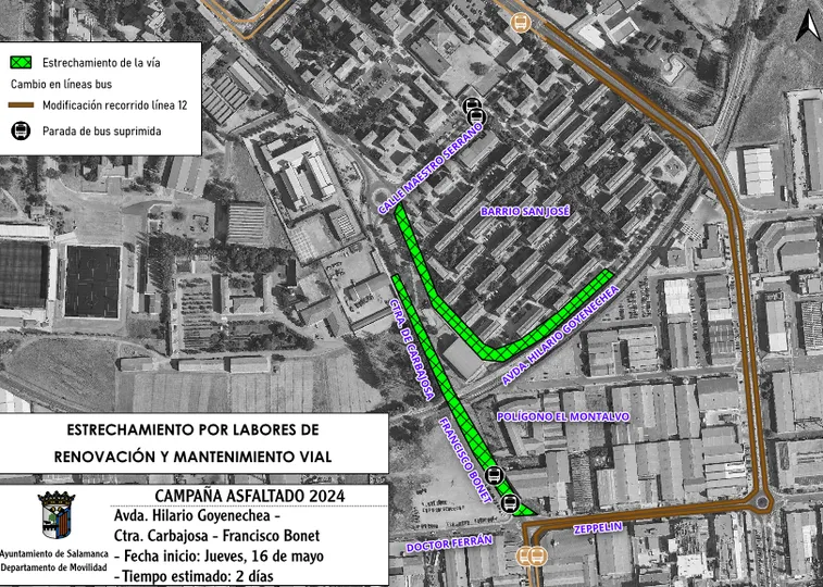 La campaña de asfaltado provocará cortes de tráfico, desvíos y estrechamientos por toda la ciudad