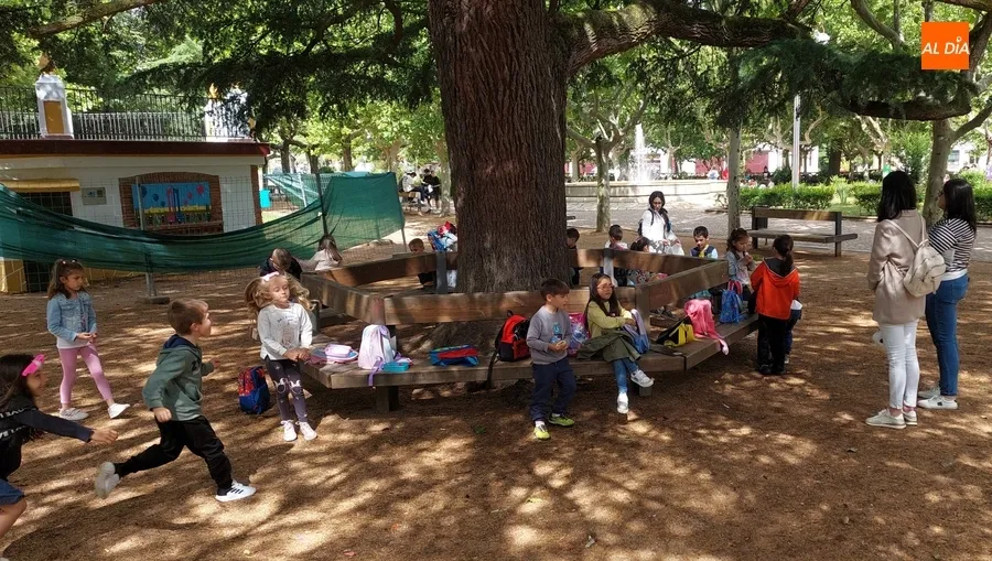 Foto 3 - Los alumnos de Primaria del Mir&oacute;briga pasan a orillas del r&iacute;o la ma&ntilde;ana del 40 cumplea&ntilde;os del Colegio