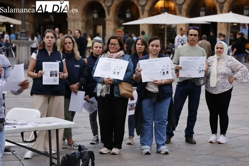 Actividades en la Plaza Mayor de Salamanca por el Día Internacional de las Personas Refugiadas. Fotos: David Sañudo