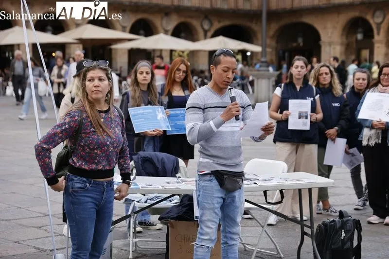 Actividades en la Plaza Mayor de Salamanca por el Día Internacional de las Personas Refugiadas. Fotos: David Sañudo
