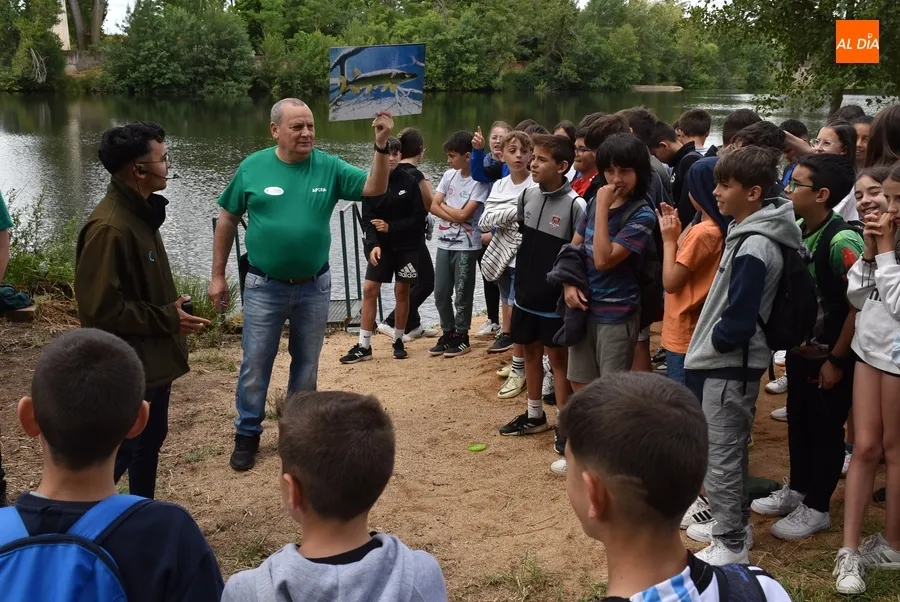 Foto 10 - Los alumnos de Primaria del Mir&oacute;briga pasan a orillas del r&iacute;o la ma&ntilde;ana del 40 cumplea&ntilde;os del Colegio