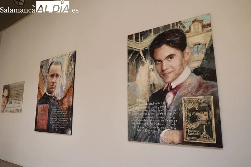 El presidente de la Diputación de Salamanca, Javier Iglesias, y el pintor, Florencio Maíllo, presentan la exposición 'Federico García Lorca. Salamanca'. Foto: David Sañudo