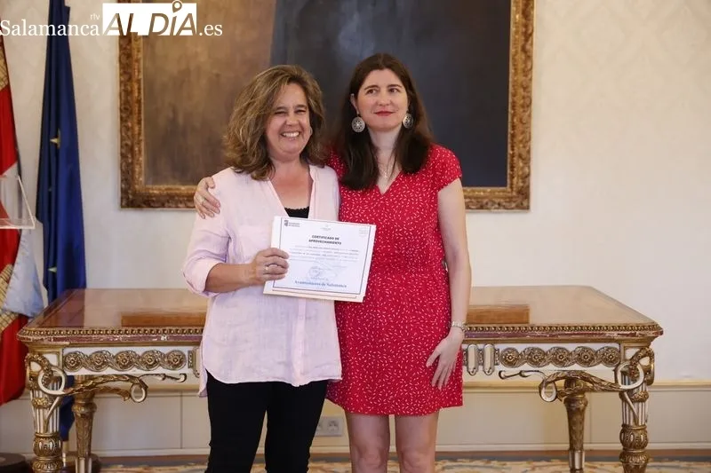 Entrega de los diplomas tras los cursos del Ayuntamiento de gestión logística, jardinería, y aplicación y manipulación de productos fitosanitarios de uso profesional. Foto de David Sañudo