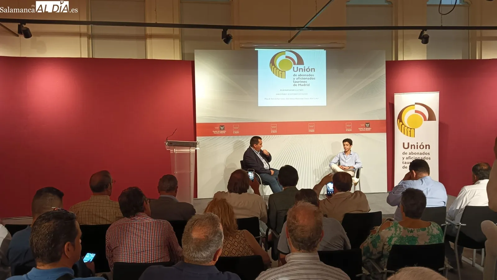 Marco Pérez en el coloquio de esta mañana en Las Ventas. | Fotos: Toni Sánchez