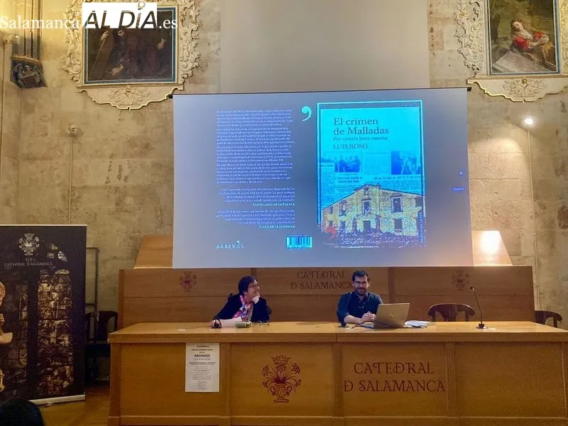 Presentación del libro 'El crimen de malladas: por vuestra boca muerta' en la Capilla de Santa Catalina de la Catedral de Salamanca. Foto: Pablo González