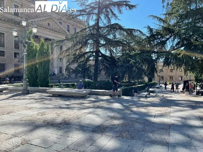 La Plaza de Anaya durante el rodaje | FOTOS: Miguel González 