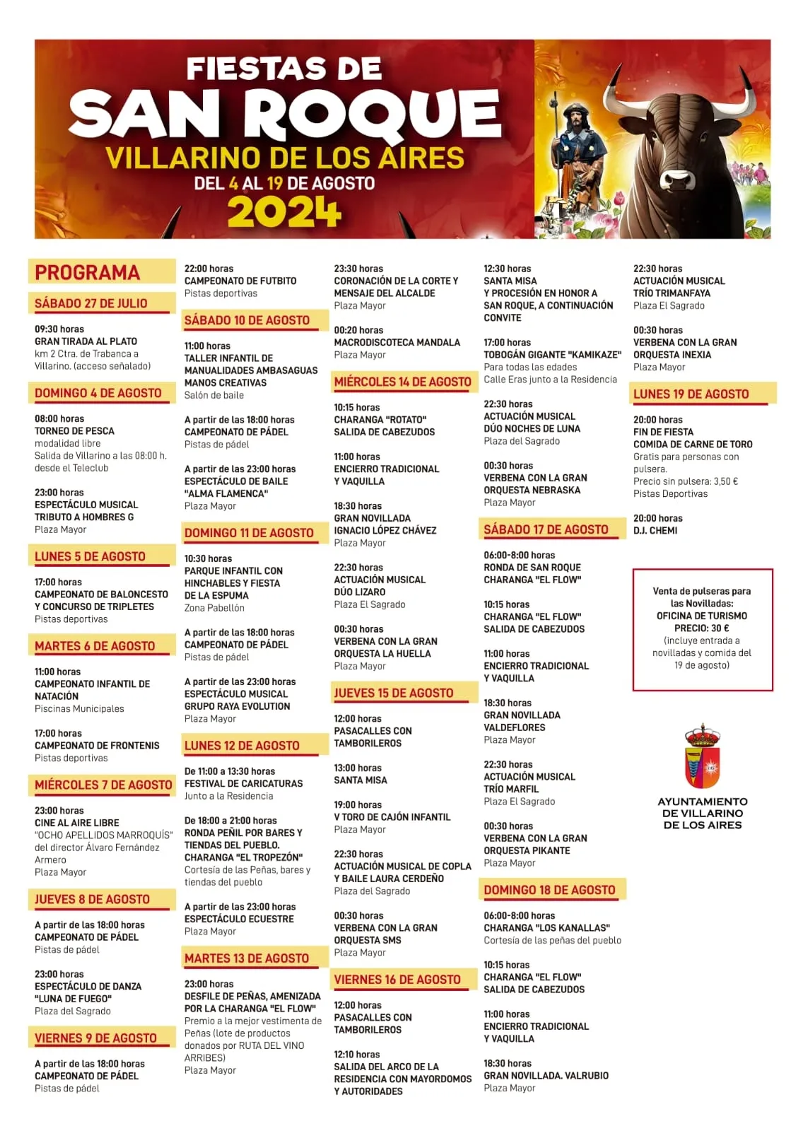 Foto 2 - Villarino cuenta ya con su programa de fiestas en honor a San Roque