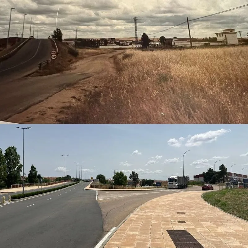 El antes y el ahora de la calle Salamanca, uno de los acceso a Carbajosa