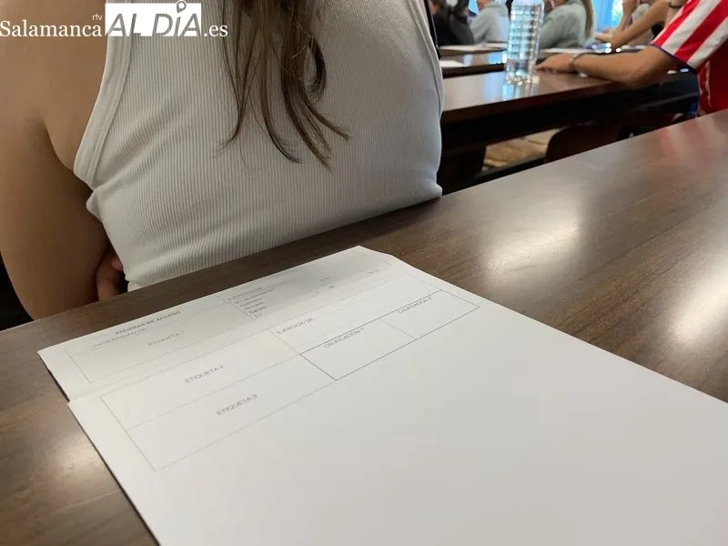 Preparativos del primer examen de la convocatoria de julio de la EBAU en la Facultad de Ciencias. Foto de Miguel González