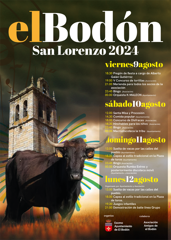 Programa fiestas San Lorenzo 24 El Bodón