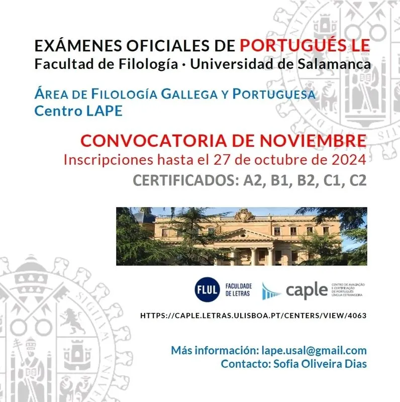 Foto 2 - Ex&aacute;menes CAPLE de portugu&eacute;s en la USAL: inscripciones abiertas para la convocatoria de noviembre