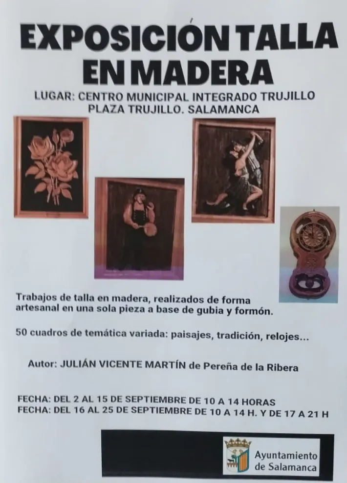 Foto 2 - El pere&ntilde;ano Juli&aacute;n Vicente expone en Salamanca sus obras de talla en madera
