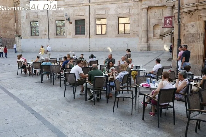Sombras y lugares frescos, los elegidos por turistas y salmantinos para huir del calor | FOTO: David Sañudo