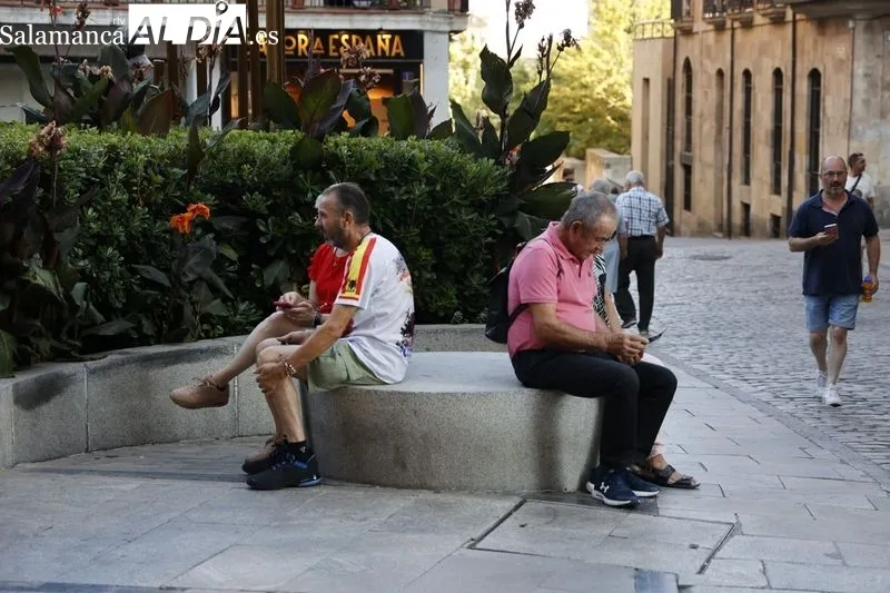 Sombras y lugares frescos, los elegidos por turistas y salmantinos para huir del calor | FOTO: David Sañudo