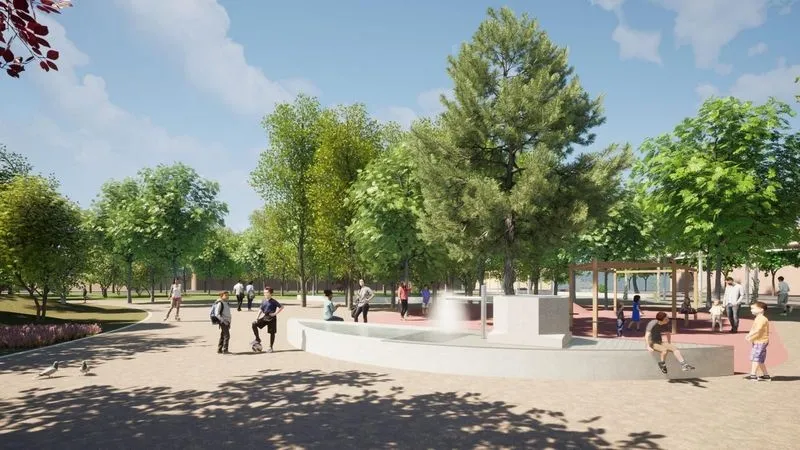Recreación del nuevo parque Los Jardines que se realizará en Peñaranda de Bracamonte